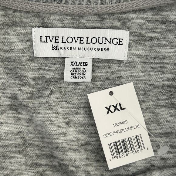 NWT Live Love Lounge Gray Heathered Sweater, Sz XXL - Picture 6 of 8